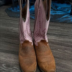 Pink and Brown Western Cowboy Boots